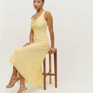 Reformation Yellow Midi Dress
